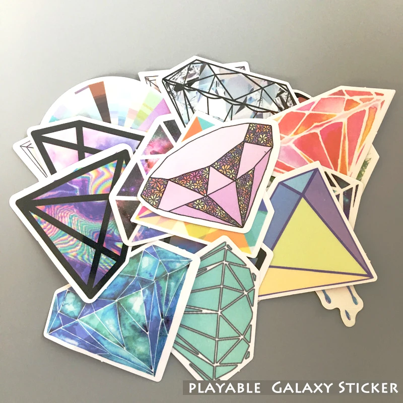 18 шт алмазные Красочные Модные галактические наклейки на колесиках