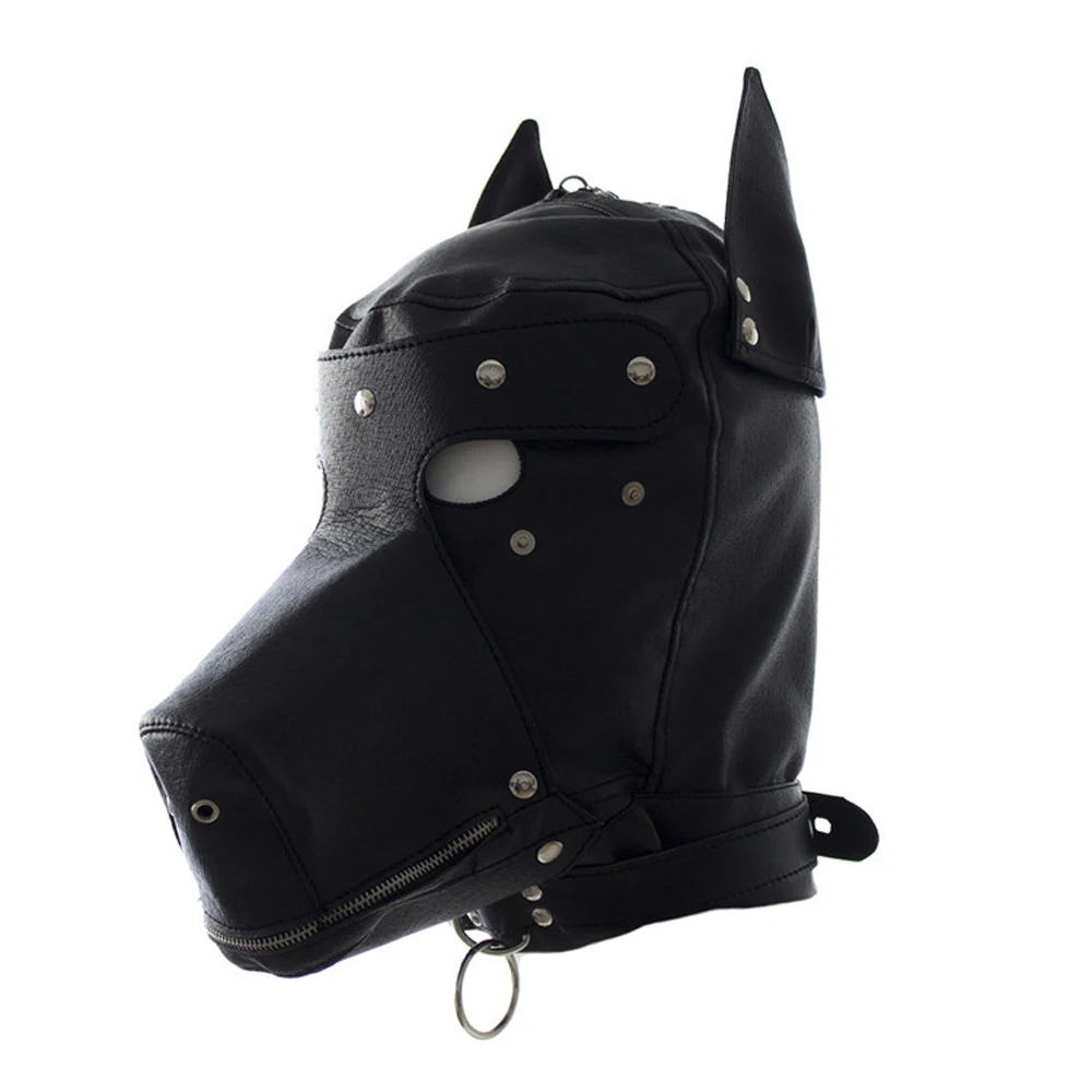 PU Leather Dog Mask BDSM Bondage Exotic Accessories Fetish Toys SM Hood Sex Slave Collar Blindfold Halloween Costumes |