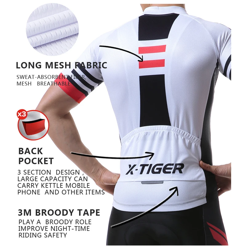 Велосипедная майка X-TIGER Pro летняя одежда для езды на велосипеде с защитой от