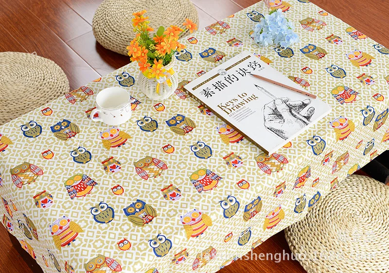 Cotton Linen Print Color Owls Customed Tablecloth Cover Table Deco 17317c | Дом и сад