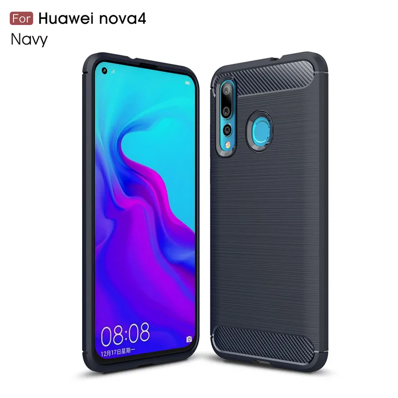 Чехол для Huawei Nova 4 противоударный силиконовый матовый Стильный чехол Nova4 чехлы