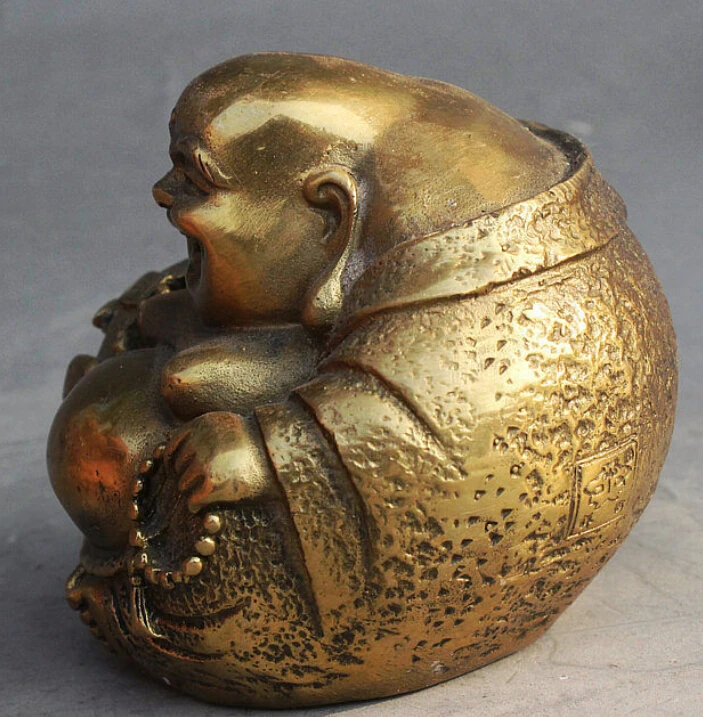 WBY---611 + китайский буддийский латунная фигурка Ruyi счастливый смех Maitreya статуэтка