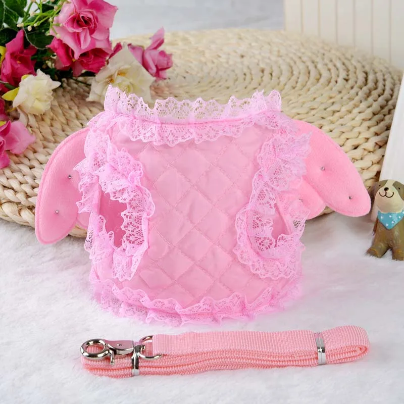 Princess Lace Edge Dog Vest Harness Padded Cotton Soft Collar for Dogs Puppy Cute Wings Pet Outdoor Training Leads 10E | Дом и сад