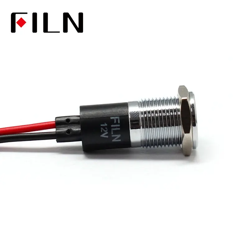 FILN 14 мм Приборная панель автомобиля двойная вспышка символ опасности led красный