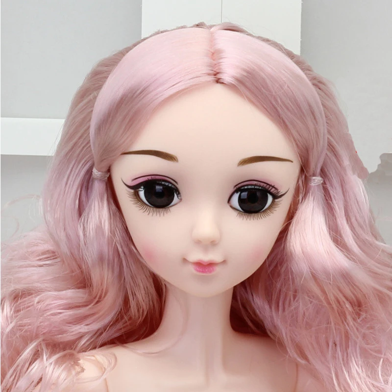 Кукла с розовыми золотыми волосами 60 см Милая женская фигурка для макияжа