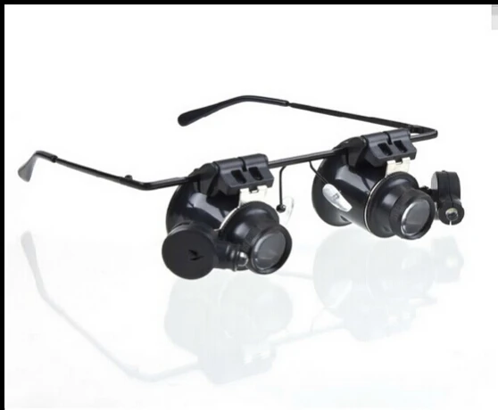 Eyes lighted magnifying glasses type with dual LED lights watch repair manager 9892A 20 times X Headset Fast Shipping | Электронные