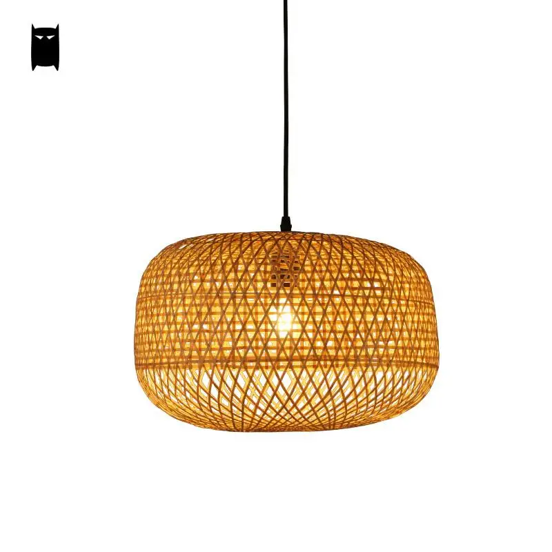 Бамбуковый Плетеный абажур из ротанга с тыквой подвесной светильник креативная