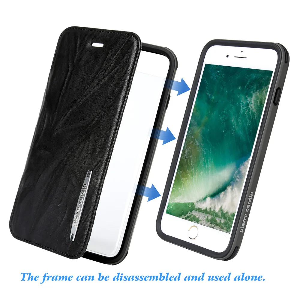Чехол для телефона из натуральной кожи Pierre Cardin Apple iPhone 8/8 Plus 7/7 съемный флип