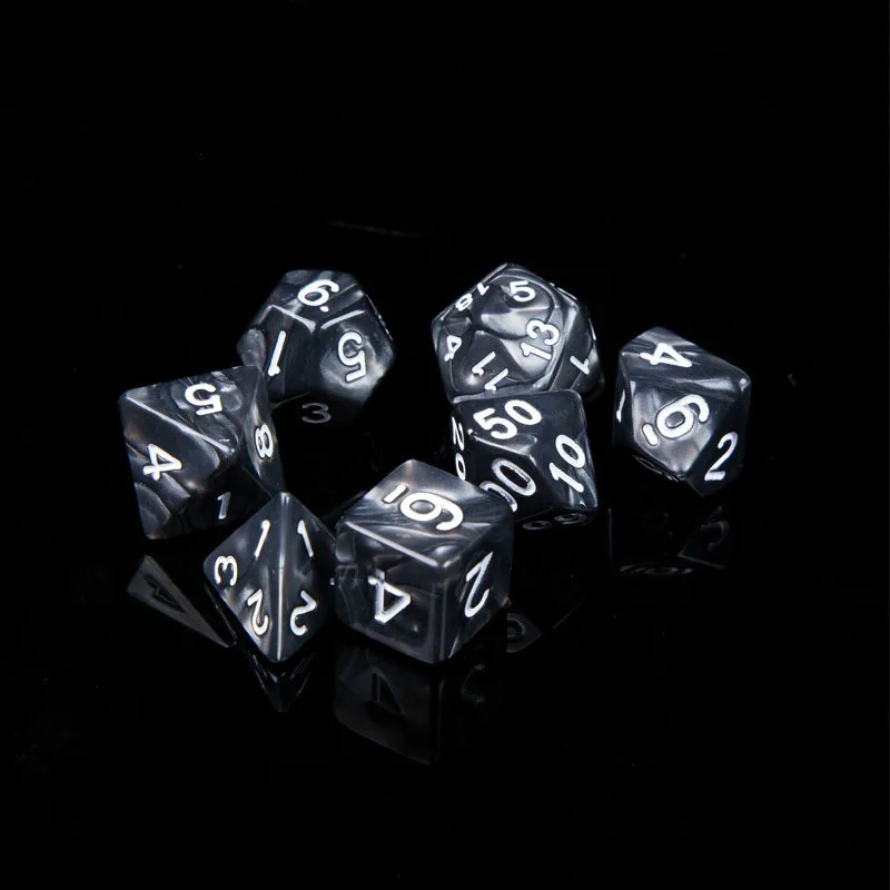 

7Pcs/set Factory Direct Sale New Product Multi Face Digital Dice Acrylic Dice Game Multi Face Color