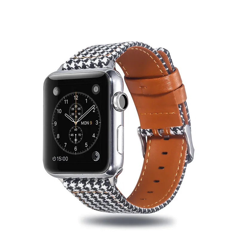 Спортивный нейлоновый + кожаный ремешок для часов iWatch серии 4 3 2 1 сменный Браслет
