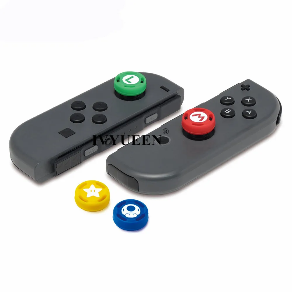 IVYUEEN 2 шт. аналоговые ручки для большого пальца колпачки для shand Switch Lite NS JoyCon ручка контроллера кожи для Joycons крышка джойстика