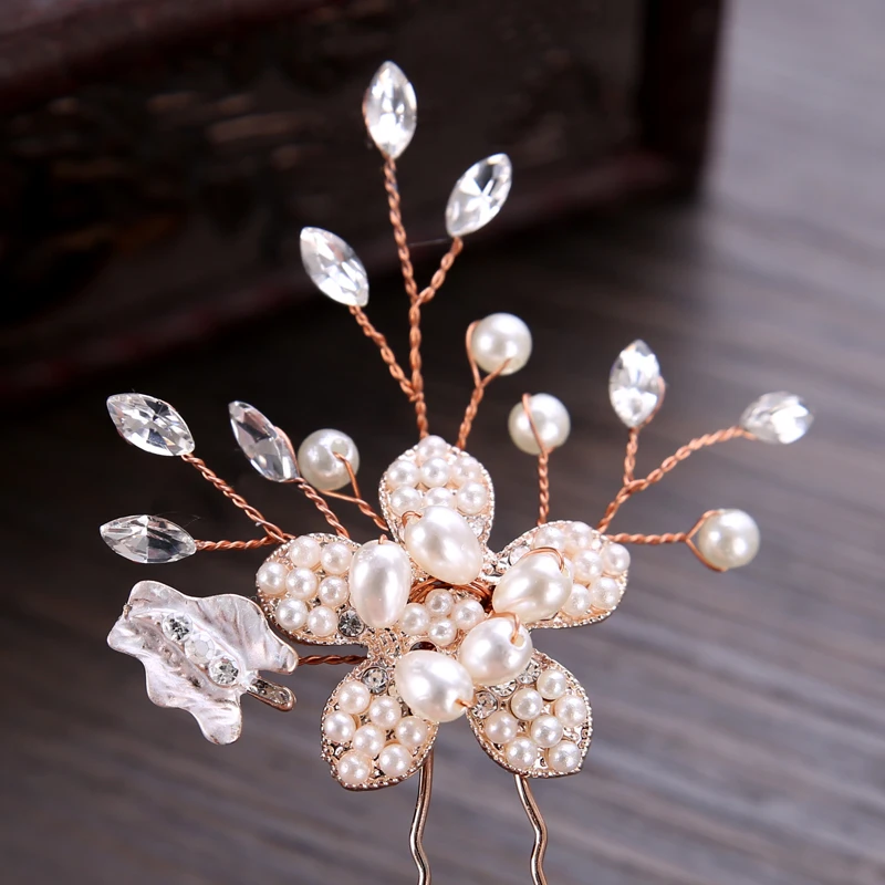

Pearl Rhinestone Hairpin For Bride Wedding Hair Jewelry Beautiful Hair Pin Hair Accessories
