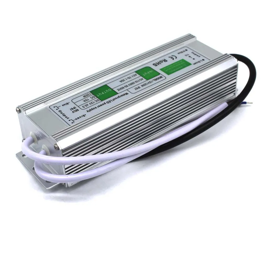 DC12V 10a 120 Вт водонепроницаемый ip67 Светодиодный источник питания от AC100 240V до 12 В