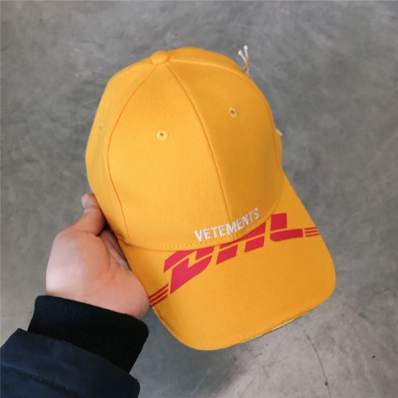 DHL, мужская шляпа, мужская, женская, летняя, желтая, DHL, Мужская бейсболка, повседневная, хип-хоп, регулируемая, DHL, мужская Кепка