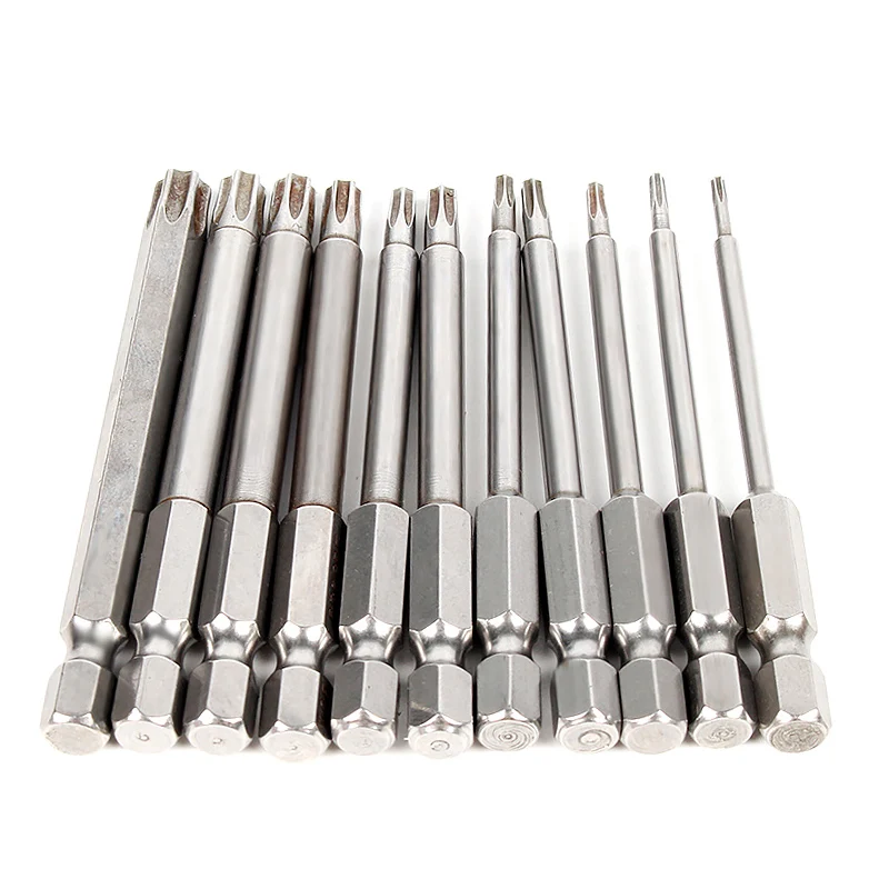 2 комплекта Hex Torx голову сверла Набор отверток Биты 75 мм S2 Сталь винт Отвертки Kit