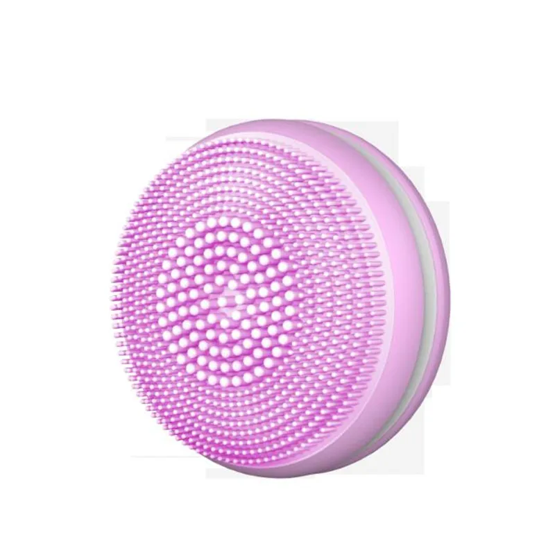 Purple Силиконовый инструмент для мытья красоты электрическая Чистящая Щетка массажная мини ультразвуковая Чистящая машинка Глубокая очистка - Цвет: Purple