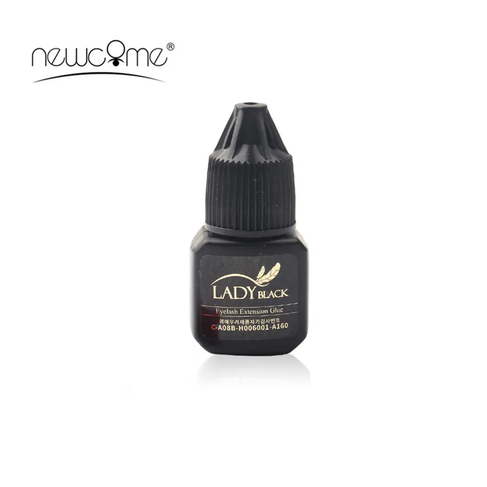 Lady Black Glue 3D Eyelash Extension 5ml/Bottle with Low Irritation 3-4S Fast Drying Time Fume Adhesive with Sealed Bag