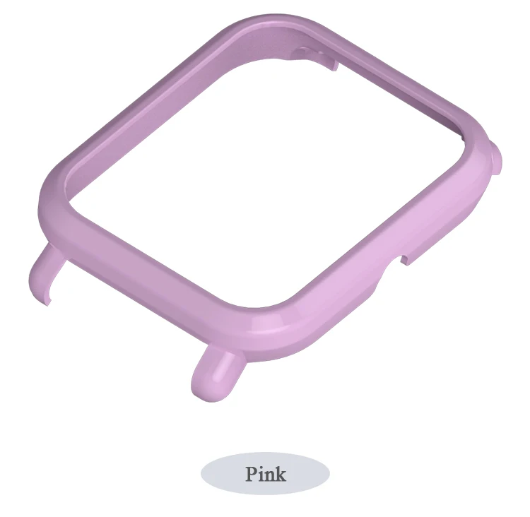 Pink Mijobs чехол для Xiaomi Huami Amazfit Bip BIT Band Браслет умные часы аксессуары Рамка PC протектор Силиконовый ремешок - Цвет: Pink