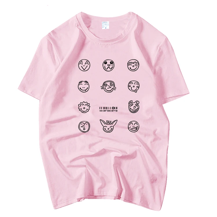 Летняя футболка с круглым вырезом kpop want one модная коротким рукавом