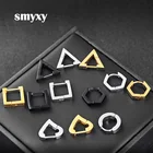 Серьги-гвоздики из титановой стали для мужчин и женщин, антиаллергенные геометрические, в уличном стиле, многоугольные, сердце, треугольные, отличный подарок