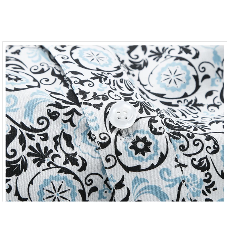 The Latest Traditional pattern Printing Casual Shirt Fashion Men's Slim Fit Floral Short Sleeve Shirt(Plus size 5xl) | Мужская