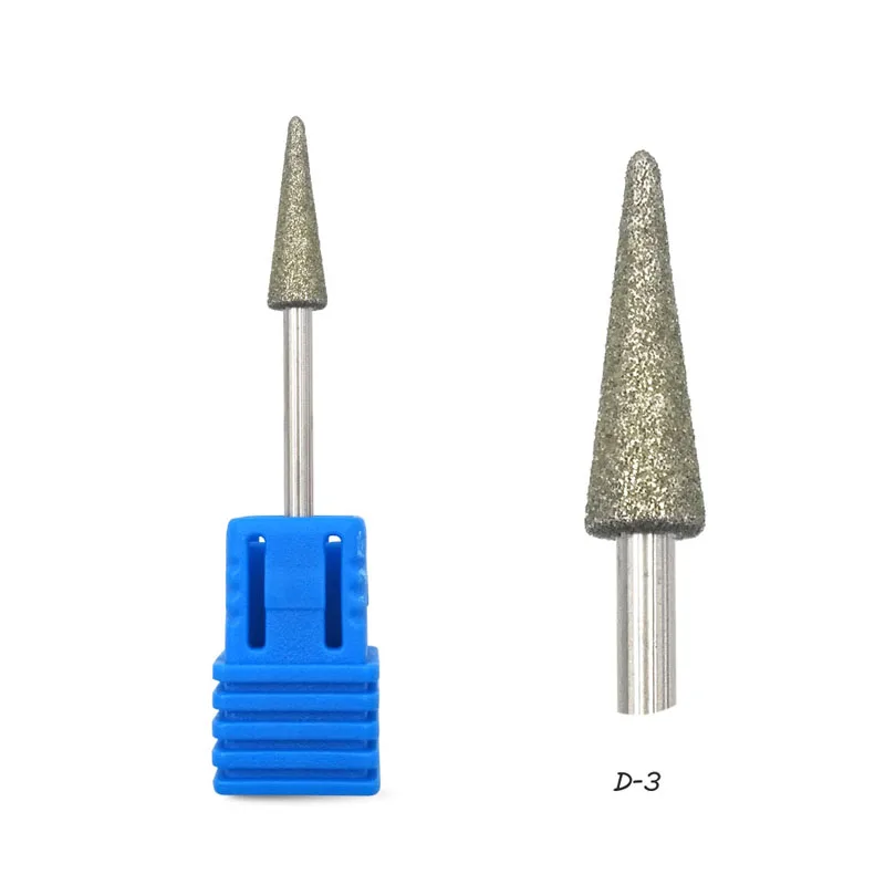 D-3 HYTOOS алмазное сверло для ногтей 3/3" роторный Бур резак маникюрные фрезы электрические аксессуары для ногтей Mill-L0201D для ногтей - Цвет: D-3
