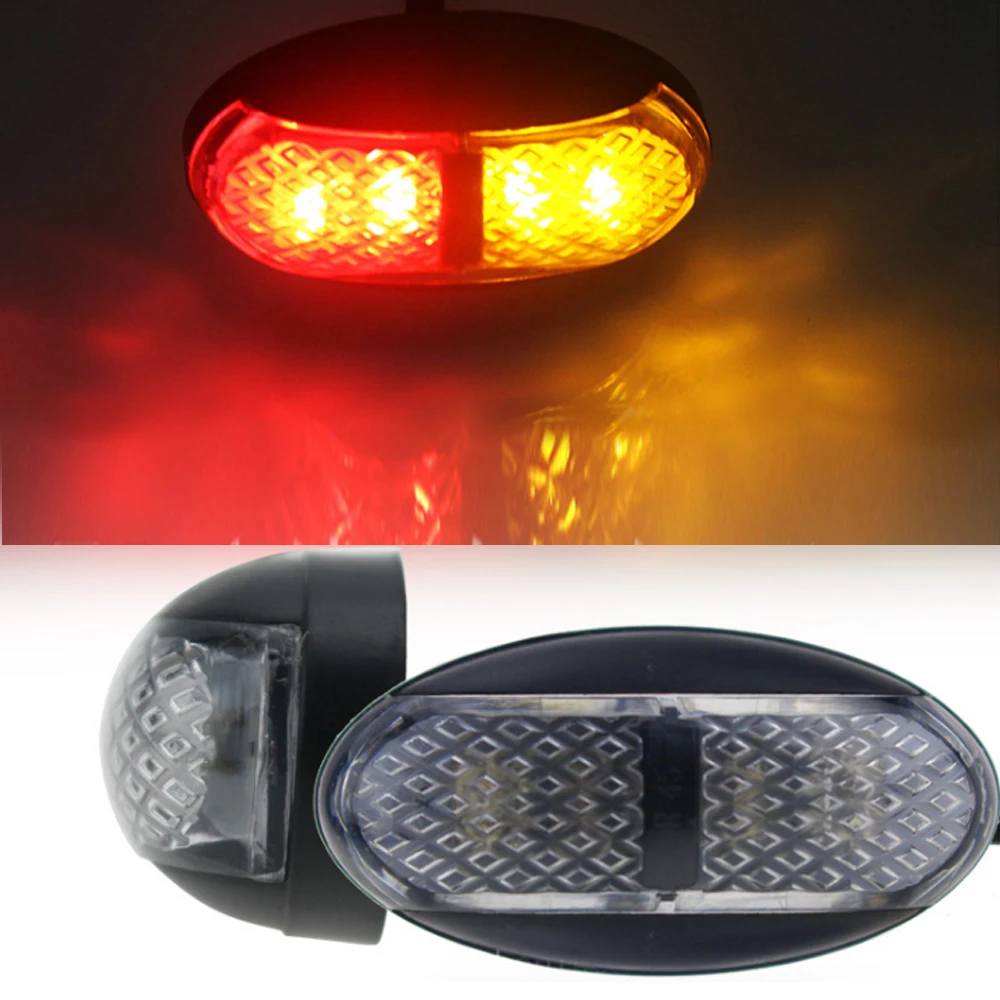 

10Pcs 4LED Car Side Marker Lights 24V Truck Trailer Red Yellow Clearance Lamp Truck Accessories