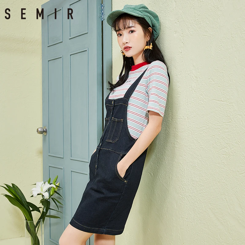 SEMIR платье 2018 новое летнее поступление джинсовые платья спереди Набор пуговиц