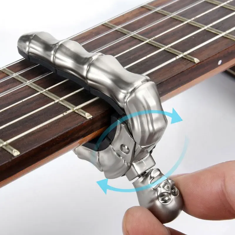 Гитара с черепом Capo ручка дизайн Универсальный 4 5 6 12 струна Ghost Finger Capo|Детали и