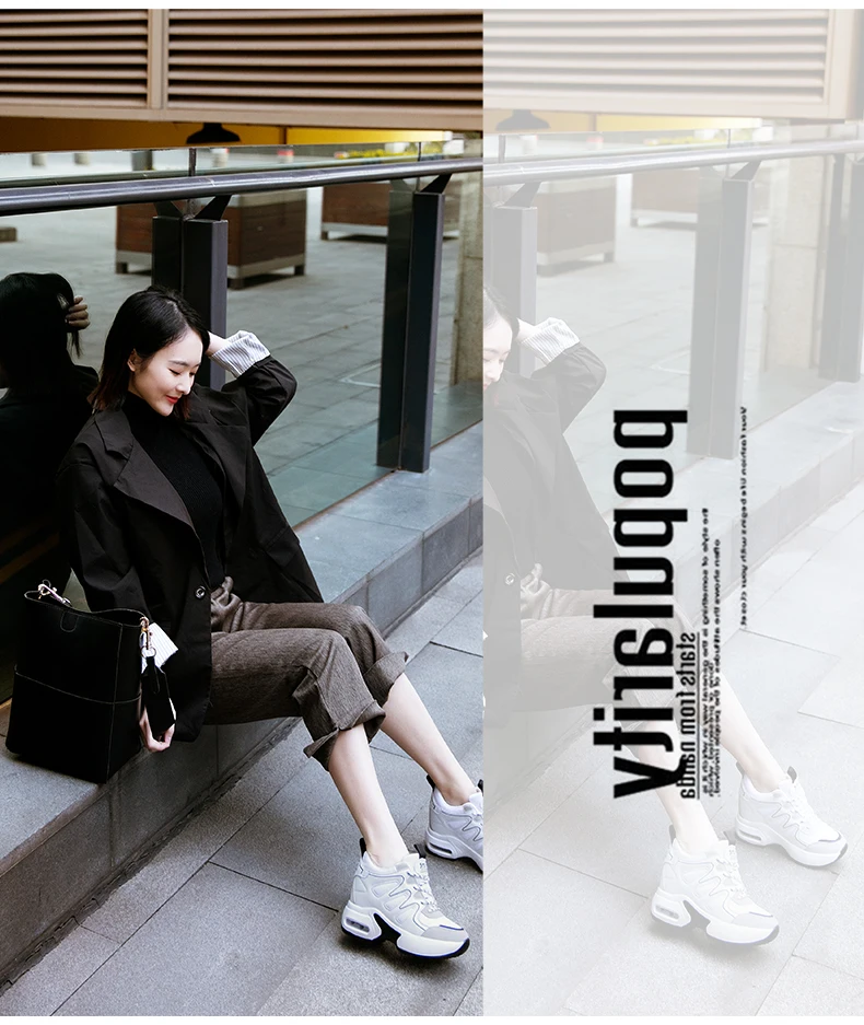 WADNASO Hide Heels Fashion Sneakers Women Breathable Wedges Casual Shoes Woman Lace Up Low Top Ladies Shoes zapatillas XZ129