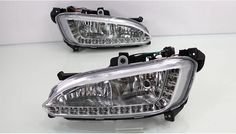 SMRKE DRL для hyundai Santa Fe DM 2012~ /Автомобильный светодиодный дневные ходовые огни с противотуманной рамкой/дневная лампа для вождения автомобиля
