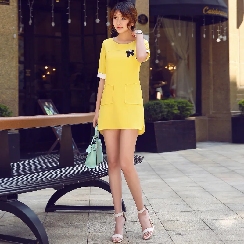 Платья для женщин Для Новинка осени Круглый О-образным вырезом шины пять баллов