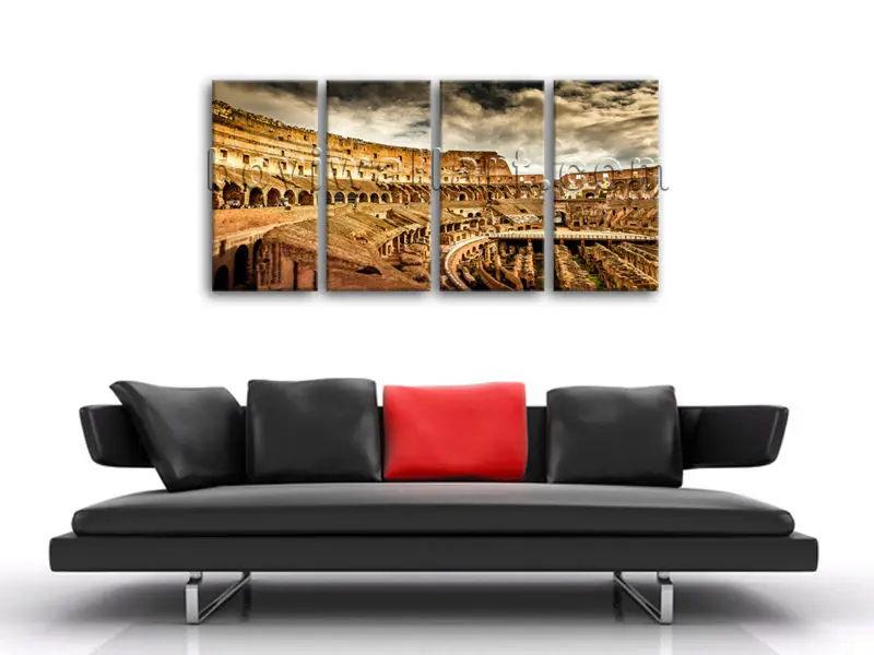 Картина на стену холст картина с принтом 4 предмета современный Римский Колизей