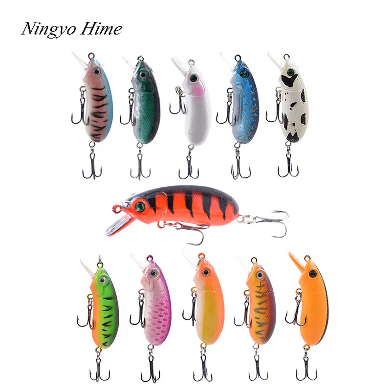 

Ningyo Hime 5.5CM 10G Fishing Lure Pesca Hooks Fish Mini Crank Fishing Bait Artificial Wobbler Bass Hard Bait Fishing Tackle