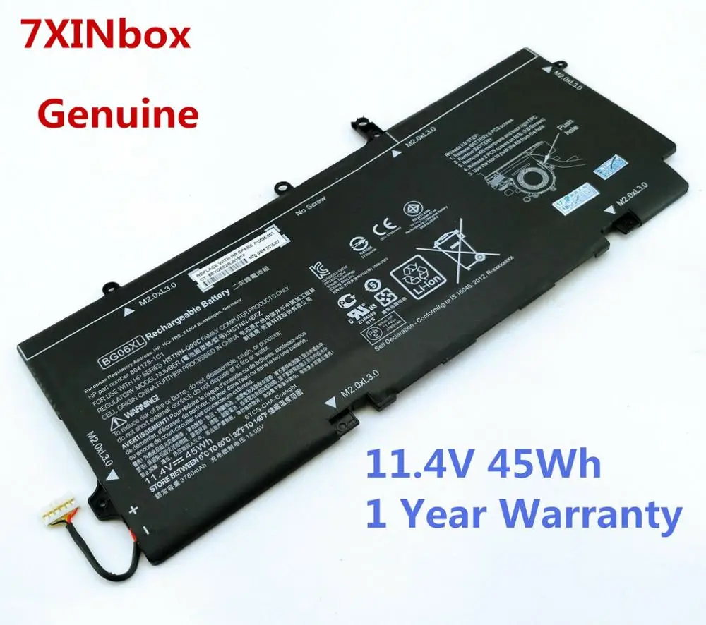 7XINbox 11 4 V 45Wh подлинный BG06XL Аккумулятор для ноутбука HP EliteBook 1040 G3 804175-1B1 BG06045XL HSTNN-IB6Z