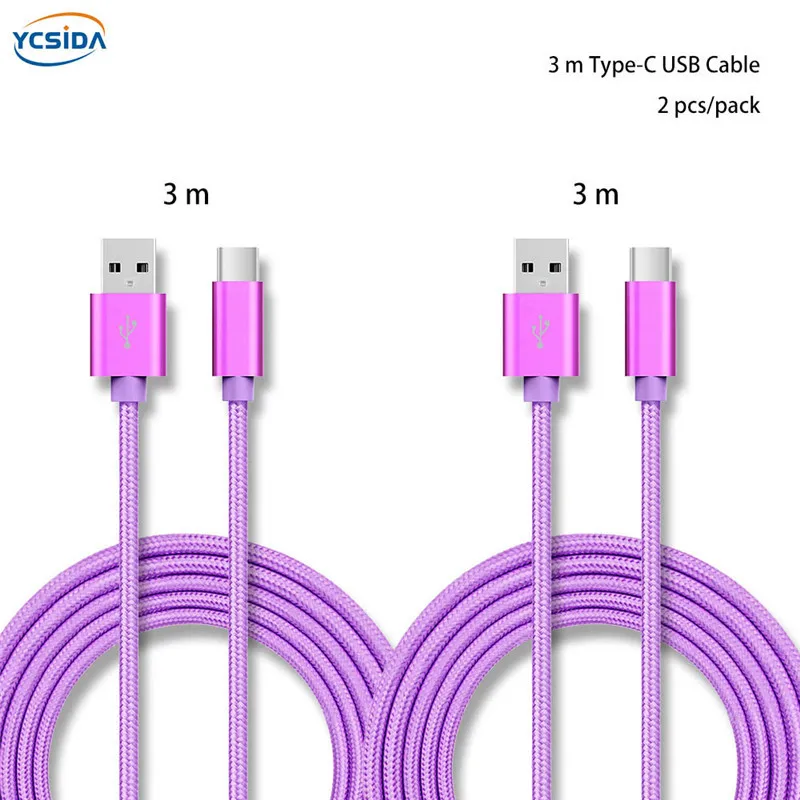 5V 2.4A USB C нейлоновый кабель для зарядного устройства Samsung S10/LG G6/Huawei mate 20/Xiaomi 8/OPPO