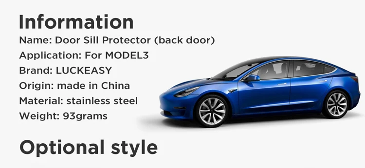 LUCKEASY дверной порог протектор для Tesla модель 3- настоящий углерод волокна Внутренний порог дверь порог украшения 2 шт
