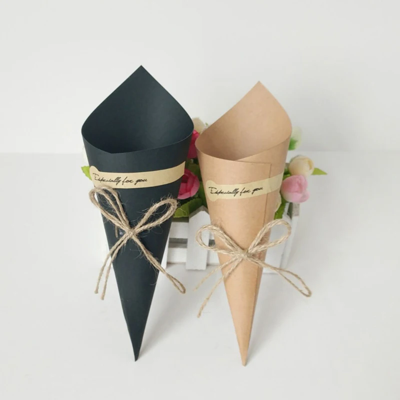 

10PCS/Lot New Kraft Paper Vintage Folding Card Creative Gift Decoration DIY Bouquet Handmade Flower Gift Box Crafts Supplies