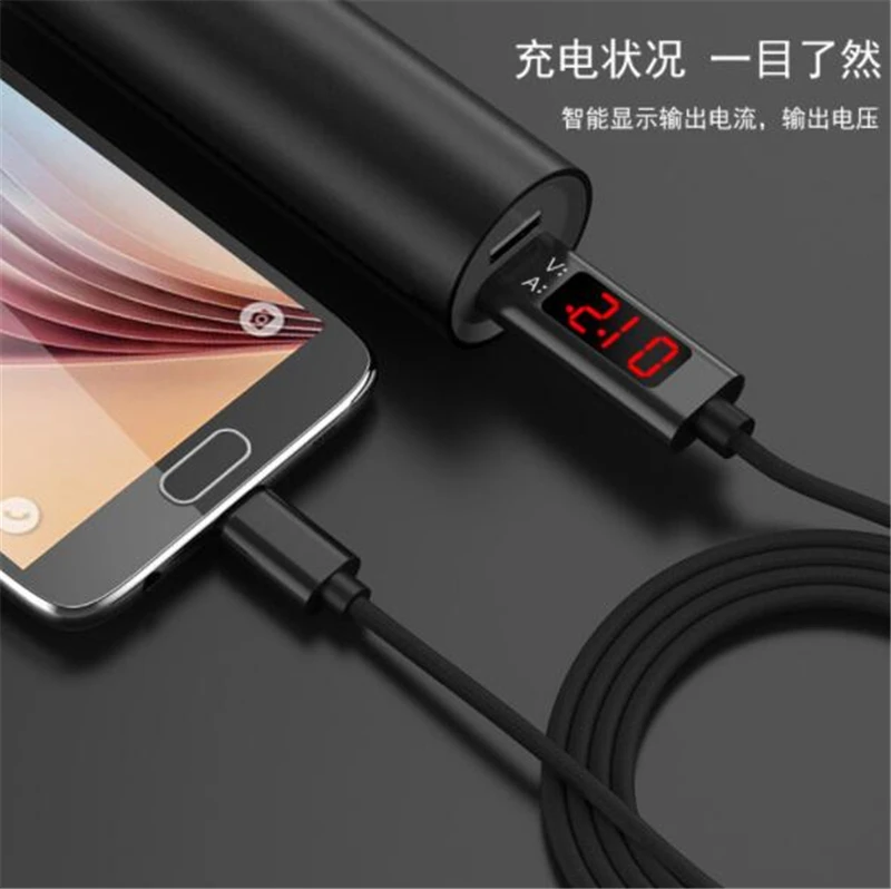 1 м USB нейлоновый измеритель напряжения умный дисплей тестер данных кабель