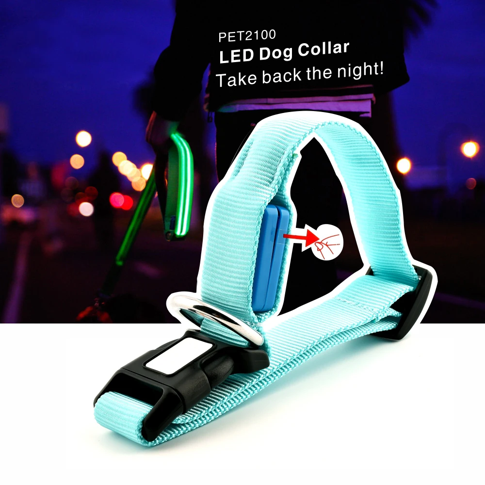 

Led Dog Collar Light Pet Collars 3in1 Light-up LED Dog Collars, Keep Yourself and Your Pet Safe with LED Flashing Collar