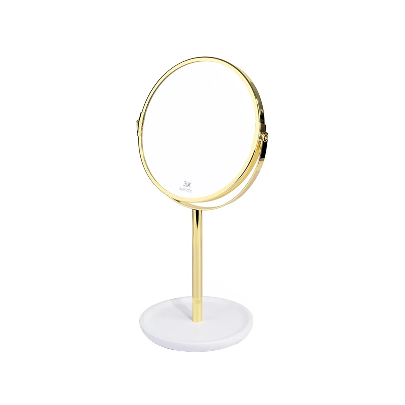 Makeup Mirror 360 RotadingTriple Magnification Brass Round Double Sided Desktop Vertical Metal Vintage Beauty With Handle | Красота и