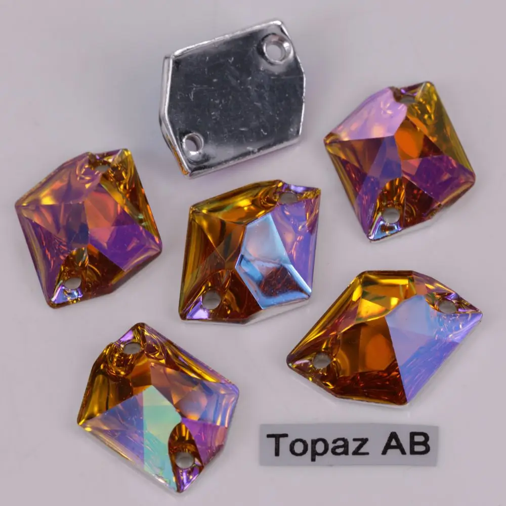 Topaz AB 11x14 мм, 16x20 мм, 21x26 мм цвета AB#3265 космическая смола для пришивания камней - Цвет: Topaz AB