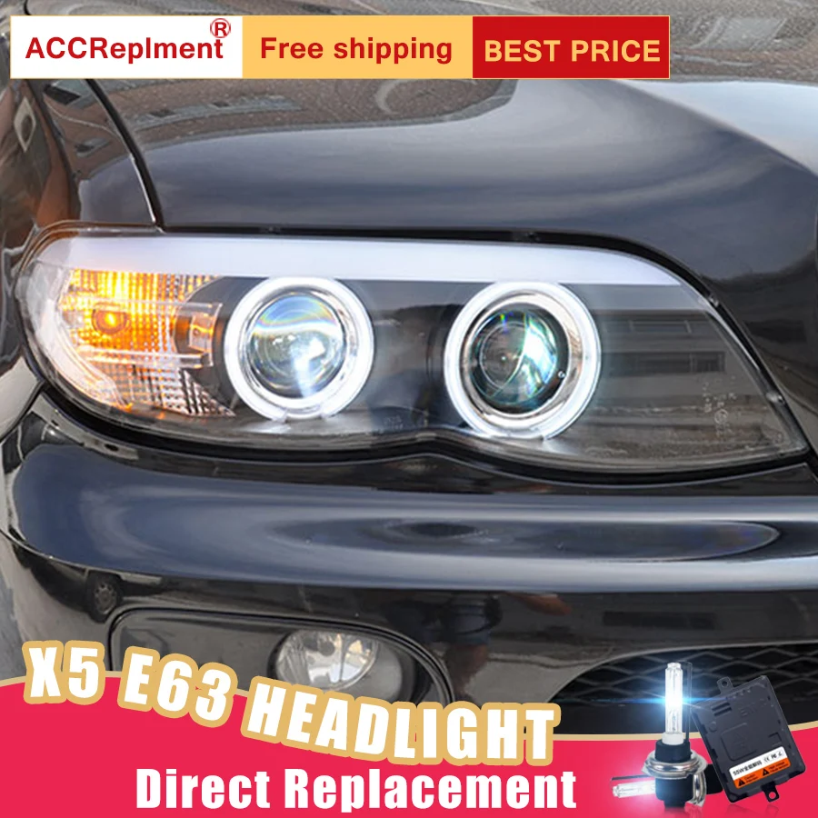 2 шт. светодиодный фары для BMW X5 E63 2004-2006 Автомобильные ангельские глазки комплект