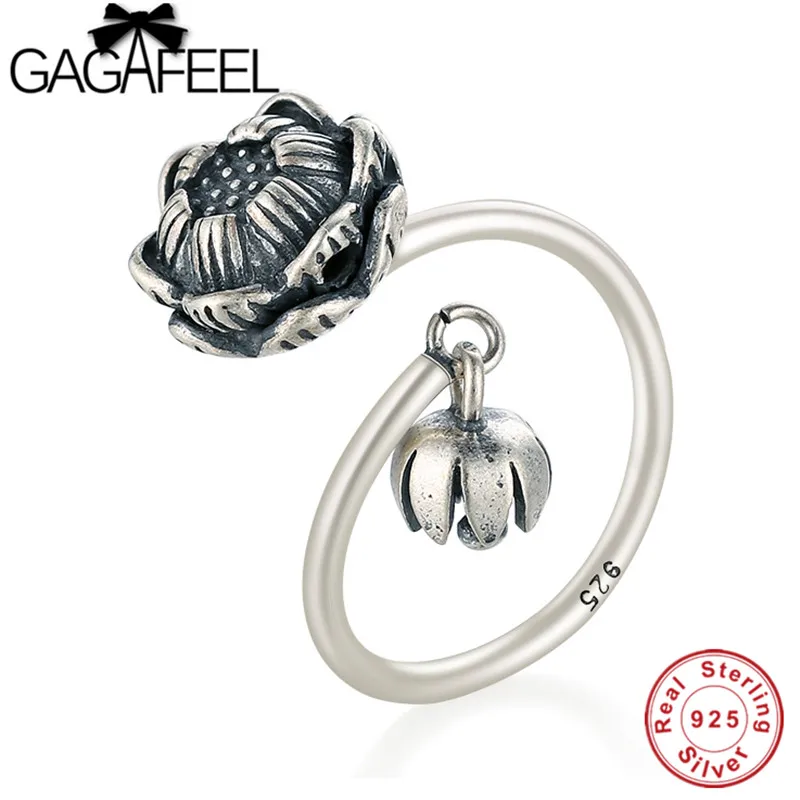 GAGAFEEL классические открытые кольца из стерлингового серебра 925 пробы для женщин