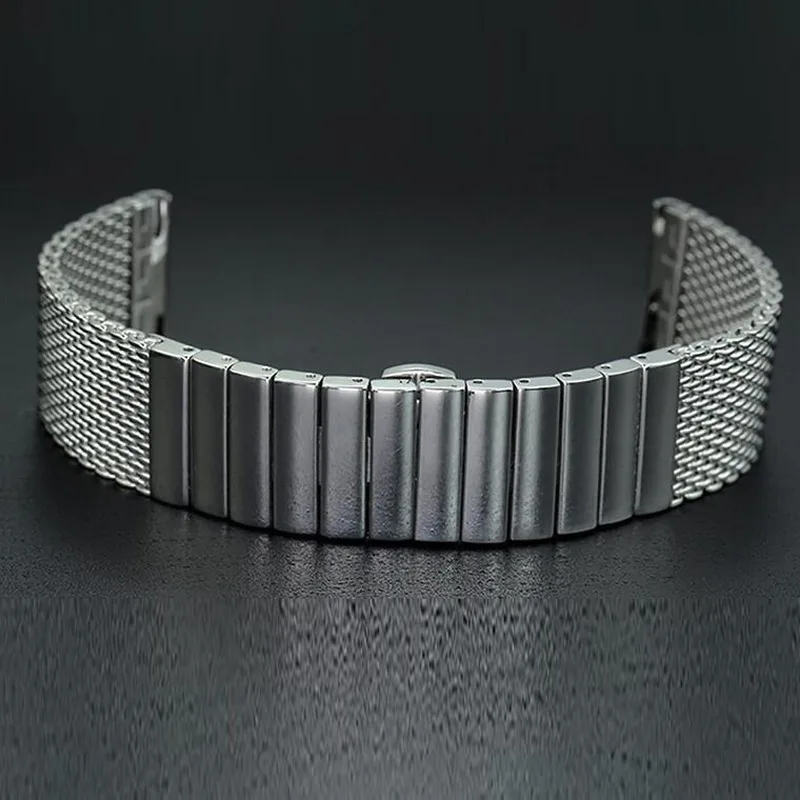 18mm 20mm 22mm 24mm Stainless Steel Milanese Watch band Strap Bracelet Watchband Wristband Butterfly clasps Black Silver Gold