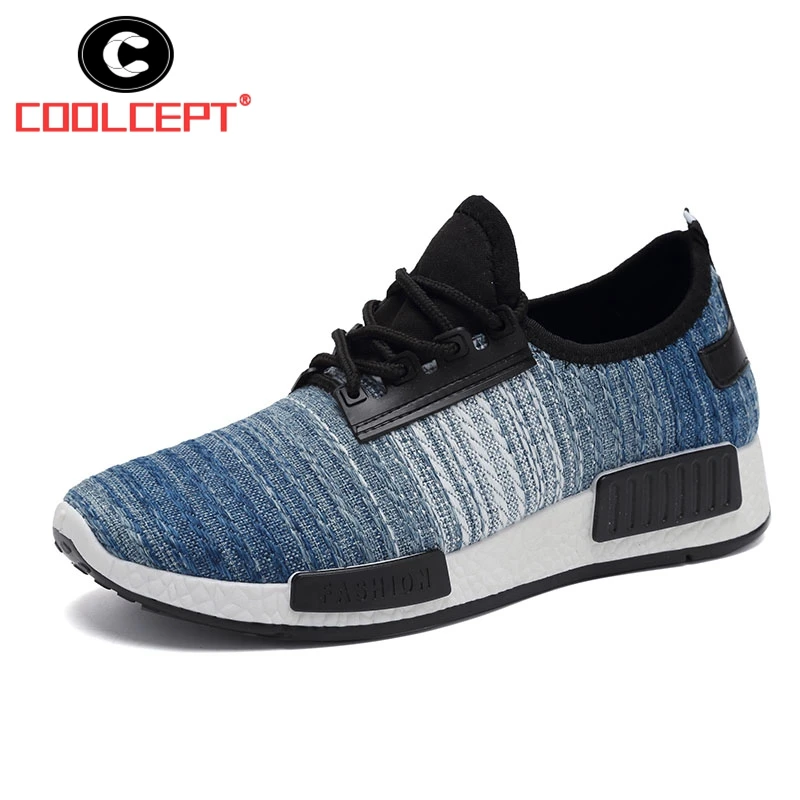 Coolcept Men Casual Shoes Round Toe Lace Up Mesh Breathable Sneakers Daily Fashion Leisure Male Footwear Size 39-44 | Обувь