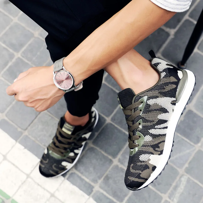 

Newest Style Spring and Autumn Mens Casual Shoes Rubber Mesh Summer Printed Green Male Unisex Flat Sneakers Basic Flats