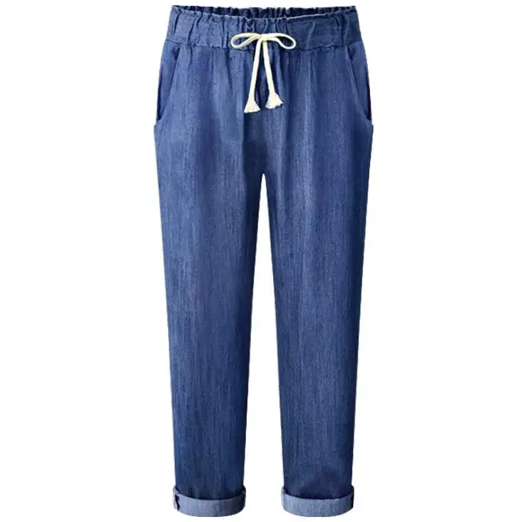 Плюс размер M-6XL! Женские повседневные штаны-шаровары с эластичным поясом