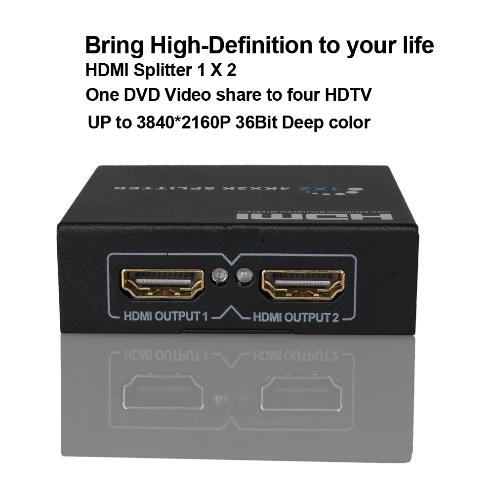 HDMI сплиттер 1X2 Full HD 3D видео сплит 1 в 2 выход усилитель двойной дисплей для HDTV DVD PS3