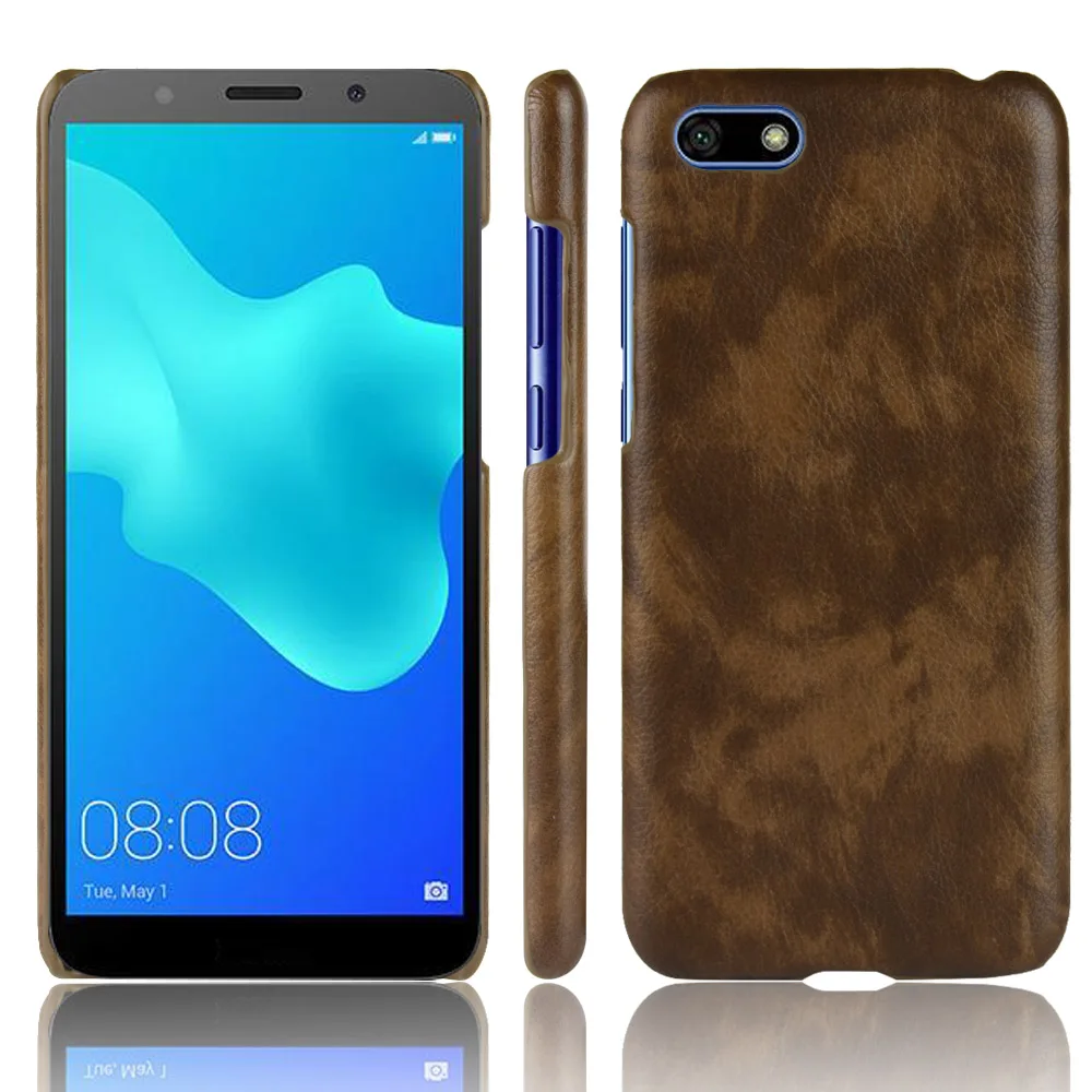 Новинка чехол для Huawei Honor 7A из искусственной кожи жесткий с узором Личи 7 A